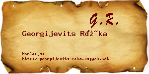 Georgijevits Réka névjegykártya